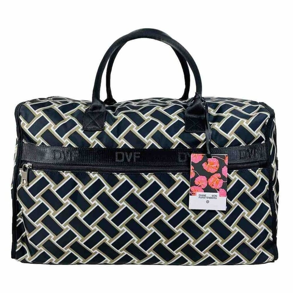 NWT Diane Von Furstenberg X Target Vintage Weave Neutral Weekender Bag DVF